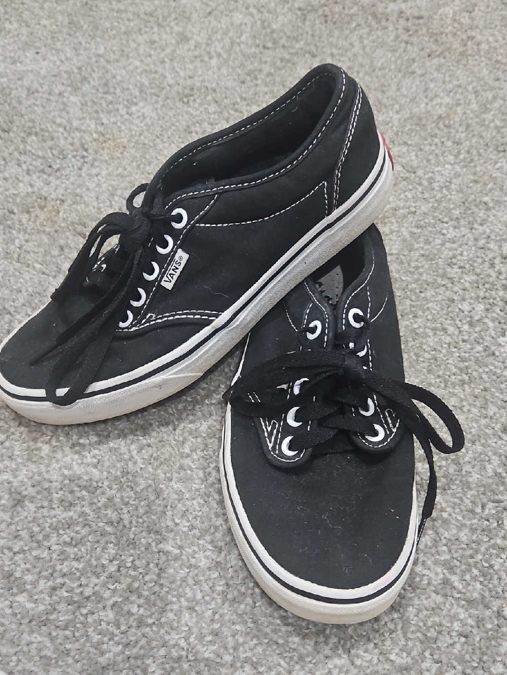Vans Womens Black Canvas Low-Top Sneakers size 7